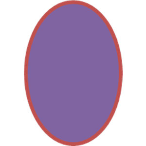 violettes Oval mit roter Umrandung